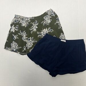 Abercrombie & Fitch Women's Shorts  Lot Of 2 Drawstring Pull On Sz M Blue/Green